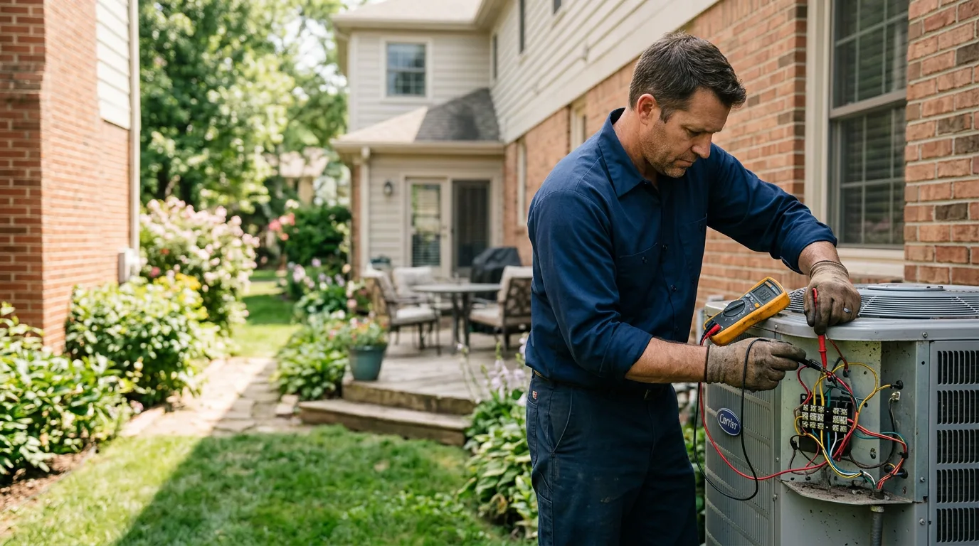 HVAC technician working near Mansfield, OH